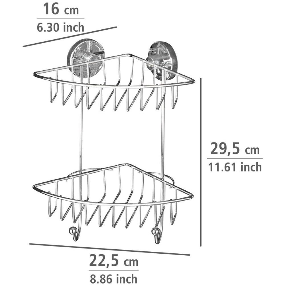 Bari Mensola Bagno Angolare, Vacuum-loc, 2 Livelli - Acciaio Cromato, Wenko - Foto 7