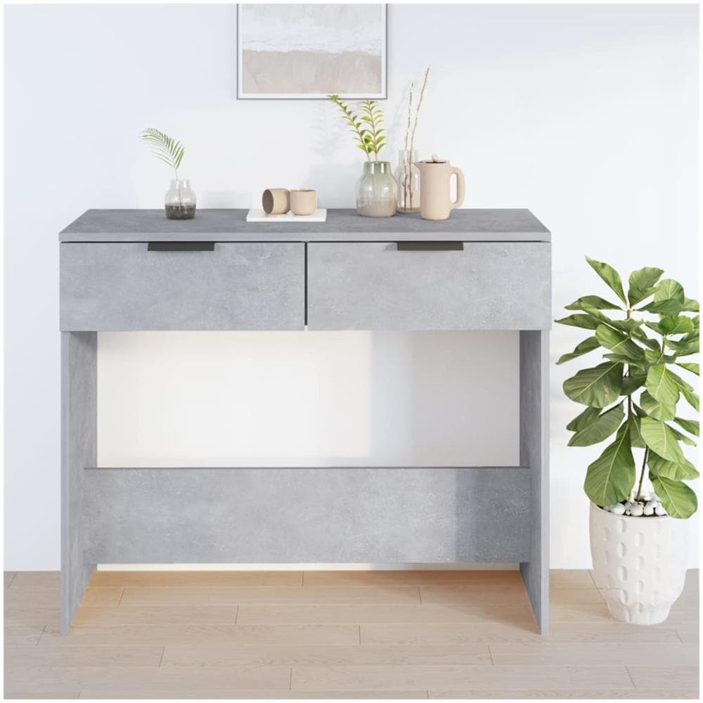 Tavolino Da Salotto Grigio Cemento 90x36x75cm Legno Multistrato - Foto 3