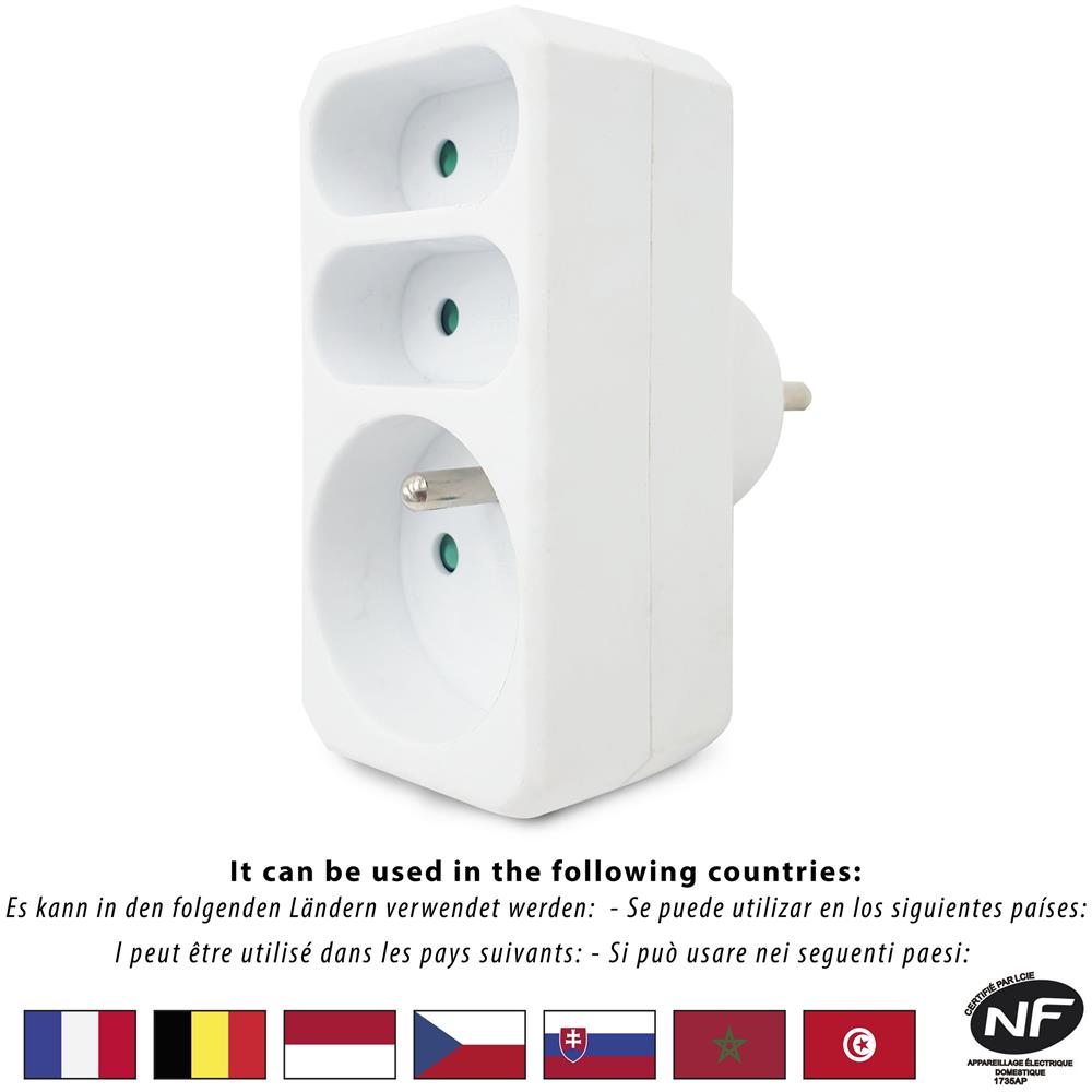 Multipresa 3 Prese Elettriche Frontali 16a + 2x6a - Foto 1