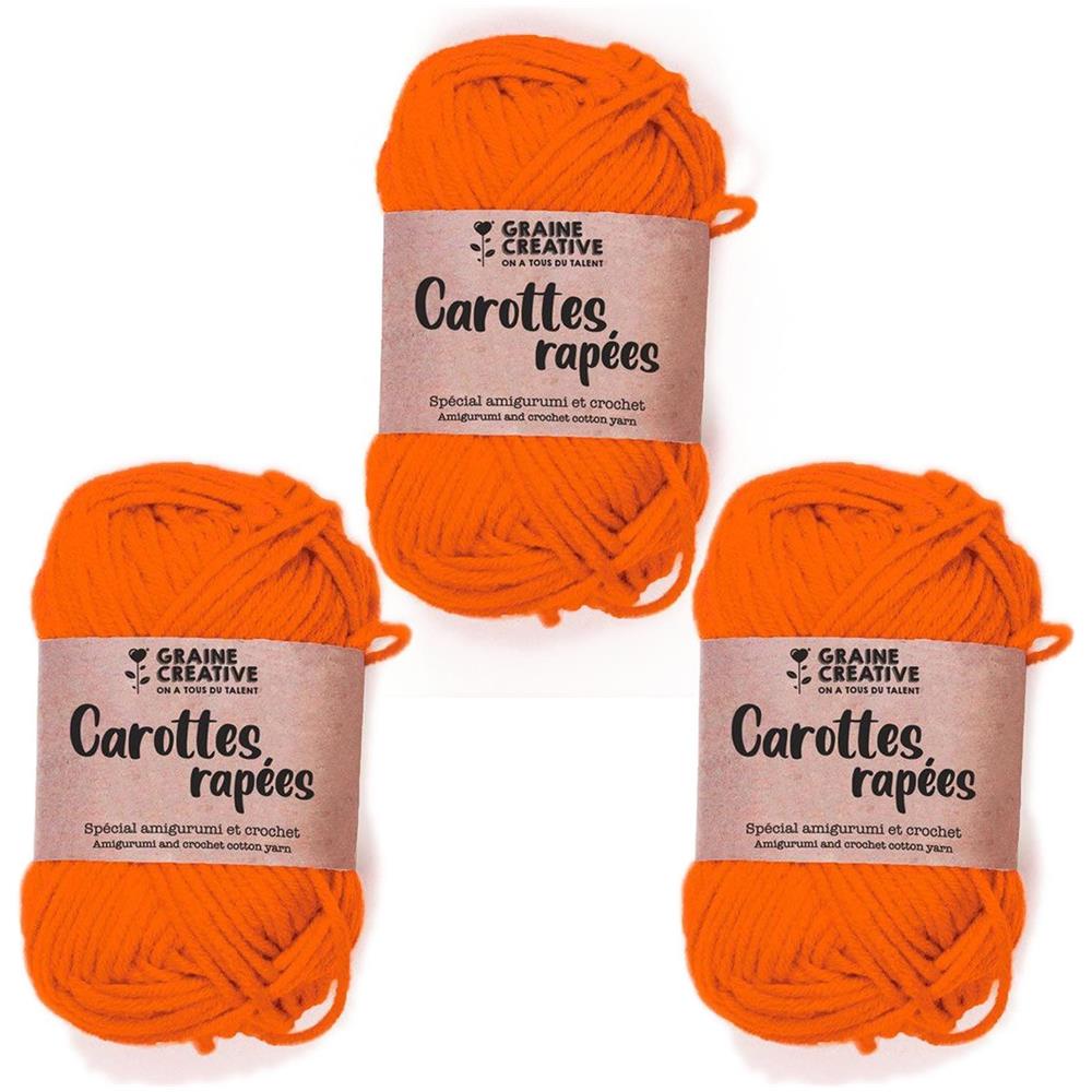 3 Filati Di Cotone Per Uncinetto 55 M - Arancione - Foto 1