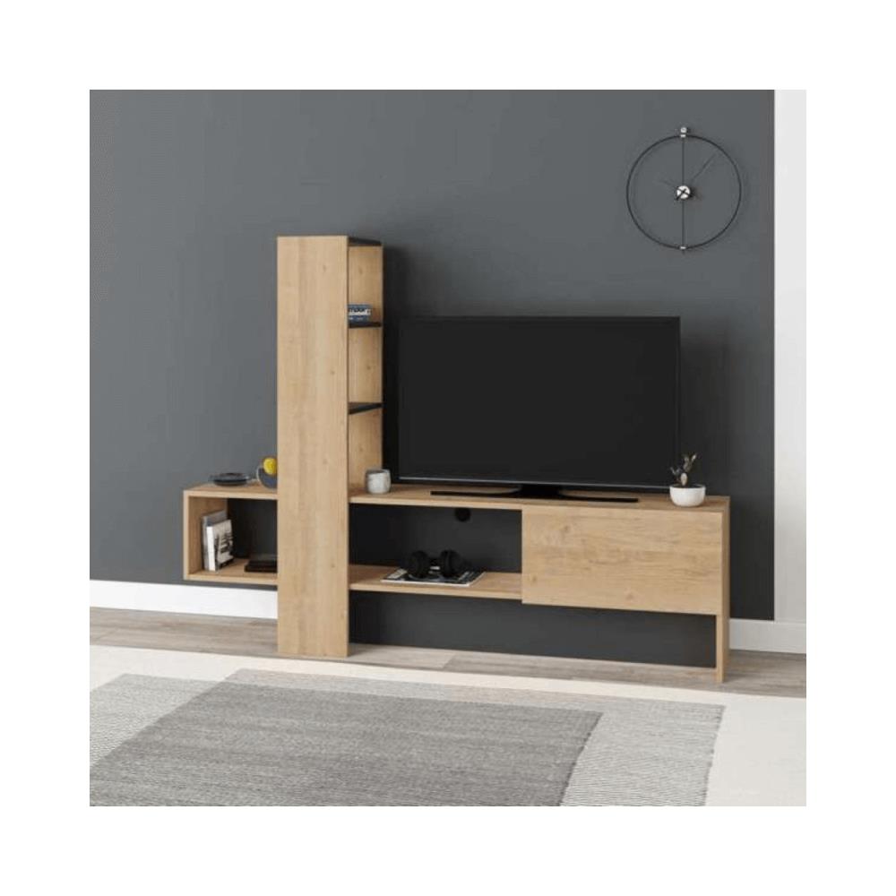 Mobile Porta Tv Troya Rovere Antracite Con Anta A Ribalta - Foto 1