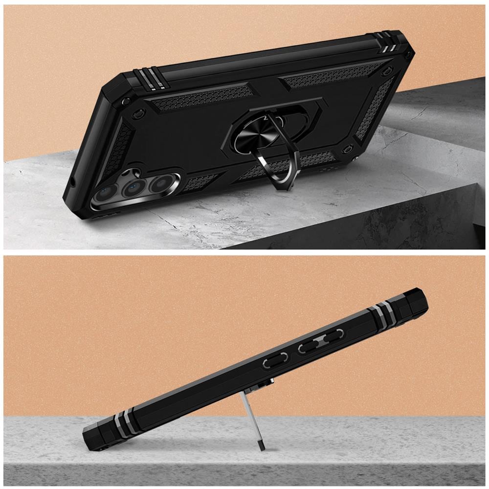 Cover Per Samsung A34 5g Anti-urto Ibrida Anello Sostegno Funzione Supporto Nera - Foto 2