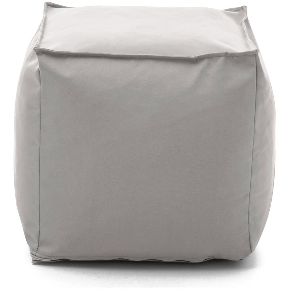 Pouf Annalaura, Pouf Multifunzione, 100% Made In Italy, Poltroncina Relax In Tessuto Imbottito, Cm 45x45h45, Bianco - Foto 2