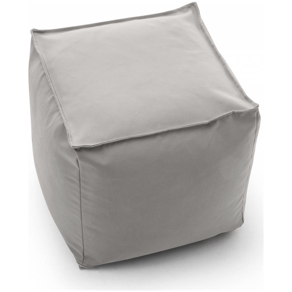 Pouf Annalaura, Pouf Multifunzione, 100% Made In Italy, Poltroncina Relax In Tessuto Imbottito, Cm 45x45h45, Bianco - Foto 4