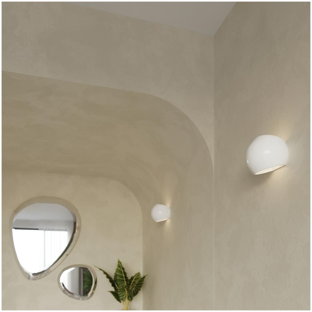 Sollux Lighting Lampada Da Parete Verniciata Globe Bianco Lucido Sl.1026 - Moderno Lampade Da Parete Bianco 14.5x17x13.5 Cm - Foto 1