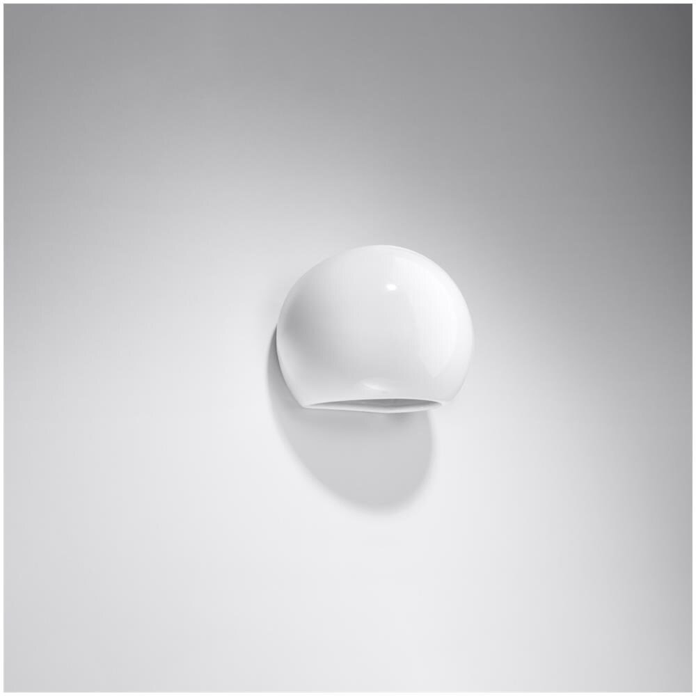 Sollux Lighting Lampada Da Parete Verniciata Globe Bianco Lucido Sl.1026 - Moderno Lampade Da Parete Bianco 14.5x17x13.5 Cm - Foto 2