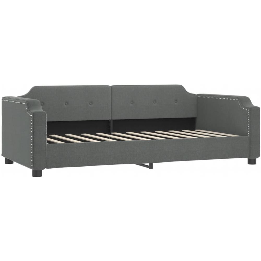 Letto Da Giorno Grigio Scuro 90x190 Cm In Tessuto - Foto 1