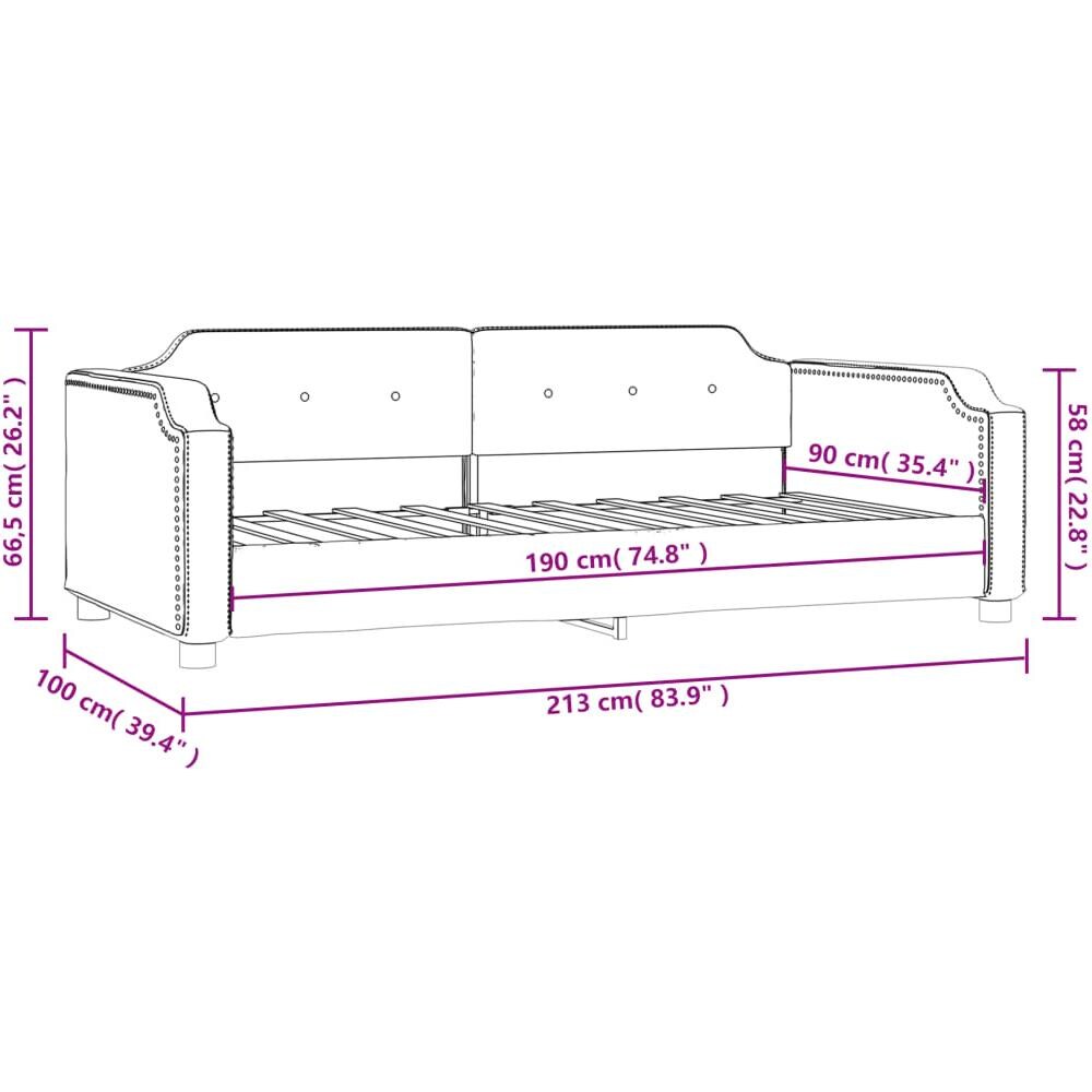 Letto Da Giorno Grigio Scuro 90x190 Cm In Tessuto - Foto 7