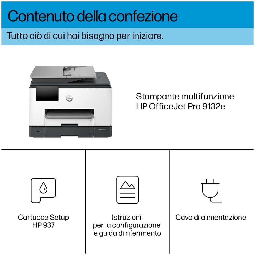 OfficeJet Pro Stampante multifunzione 9132e, Colore, Stampante per Piccole e medie imprese, Stampa, copia, scansione, fax, wireless; +; idonea a Instant Ink; Stampa fronte /retro; scansione fronte /retro; alimentatore automatico di documenti; fax; touchscreen; Scansione Smart Advance; Instant Paper - Foto 19