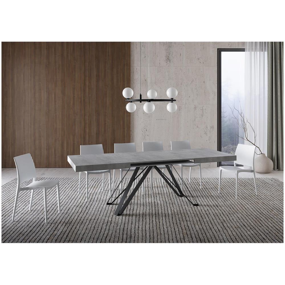 Tavolo allungabile 90x160/264 cm Terium cemento gambe antracite - Foto 3