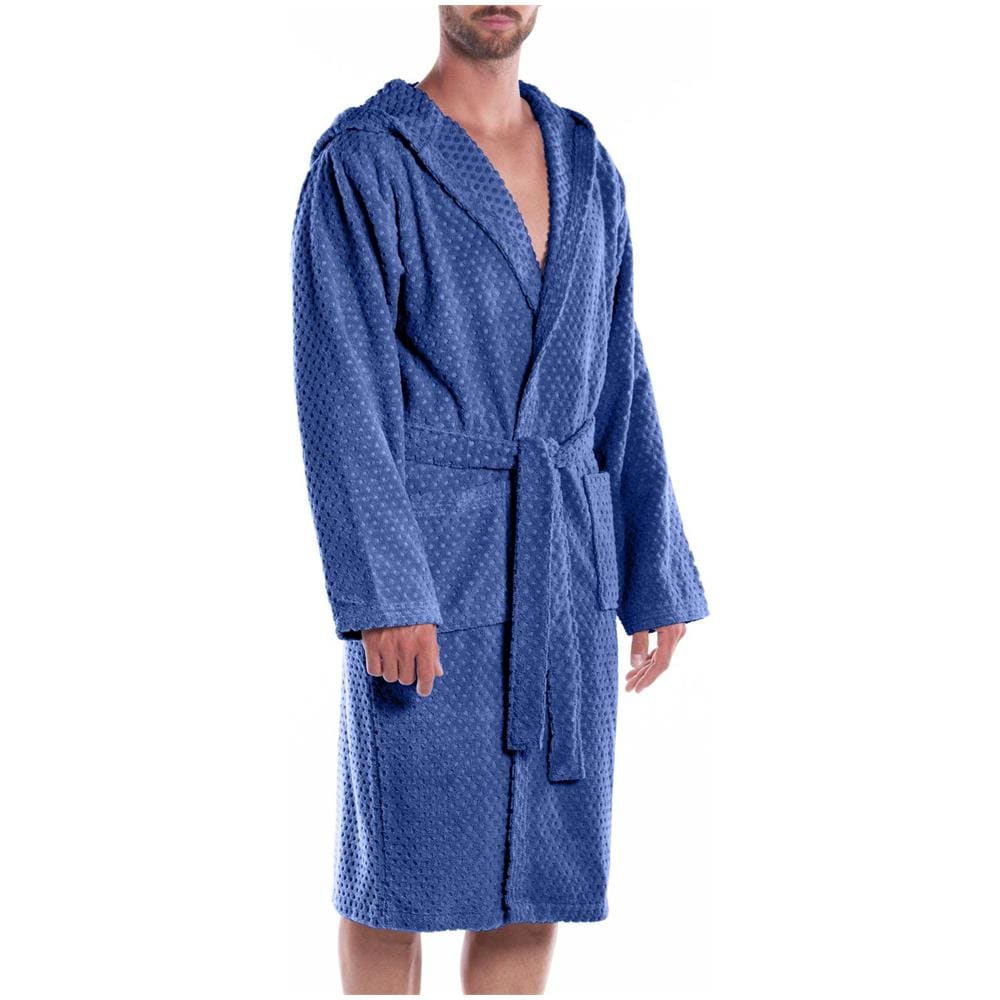 Accappatoio Con Cappuccio Sirena In Cotone - Tinta Unita, 450 Gr /mq Colore Blu Misura Xxl - Foto 1