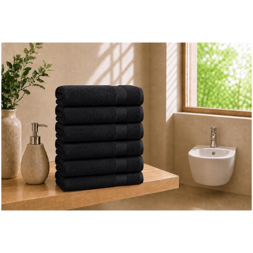 Set 6 Asciugamani Ospite 40x60 cm - Black (Nero) - Foto 1
