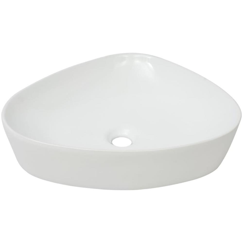 Lavandino Triangolare In Ceramica Bianca 50,5x41x12 Cm - Foto 2