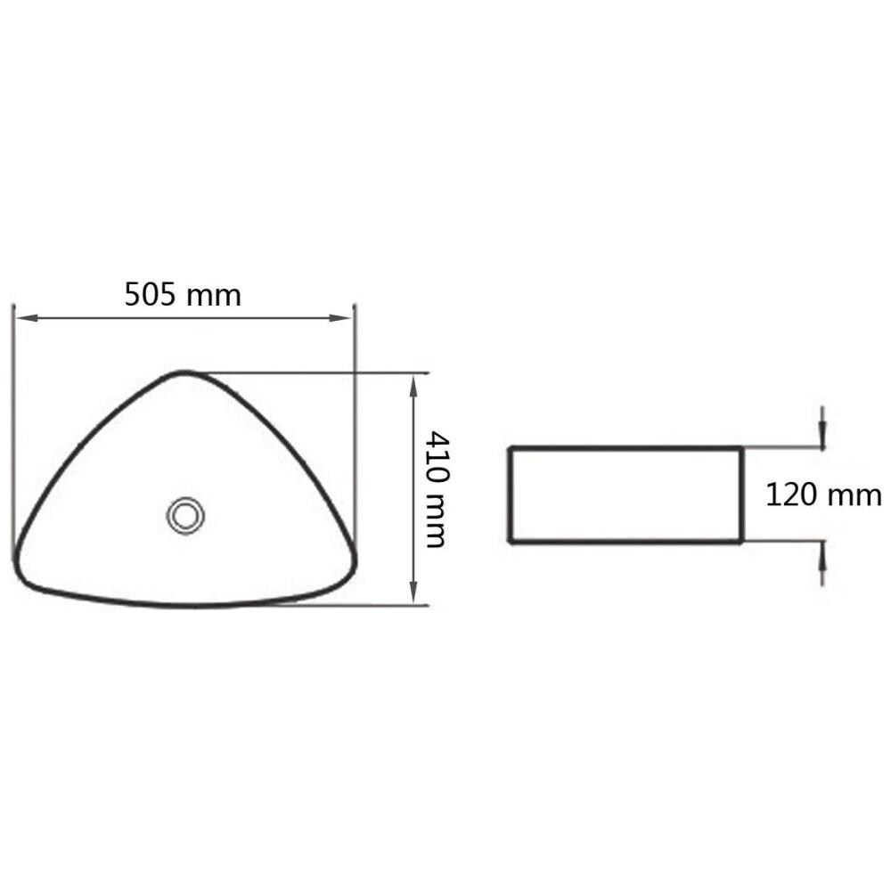 Lavandino Triangolare In Ceramica Bianca 50,5x41x12 Cm - Foto 10