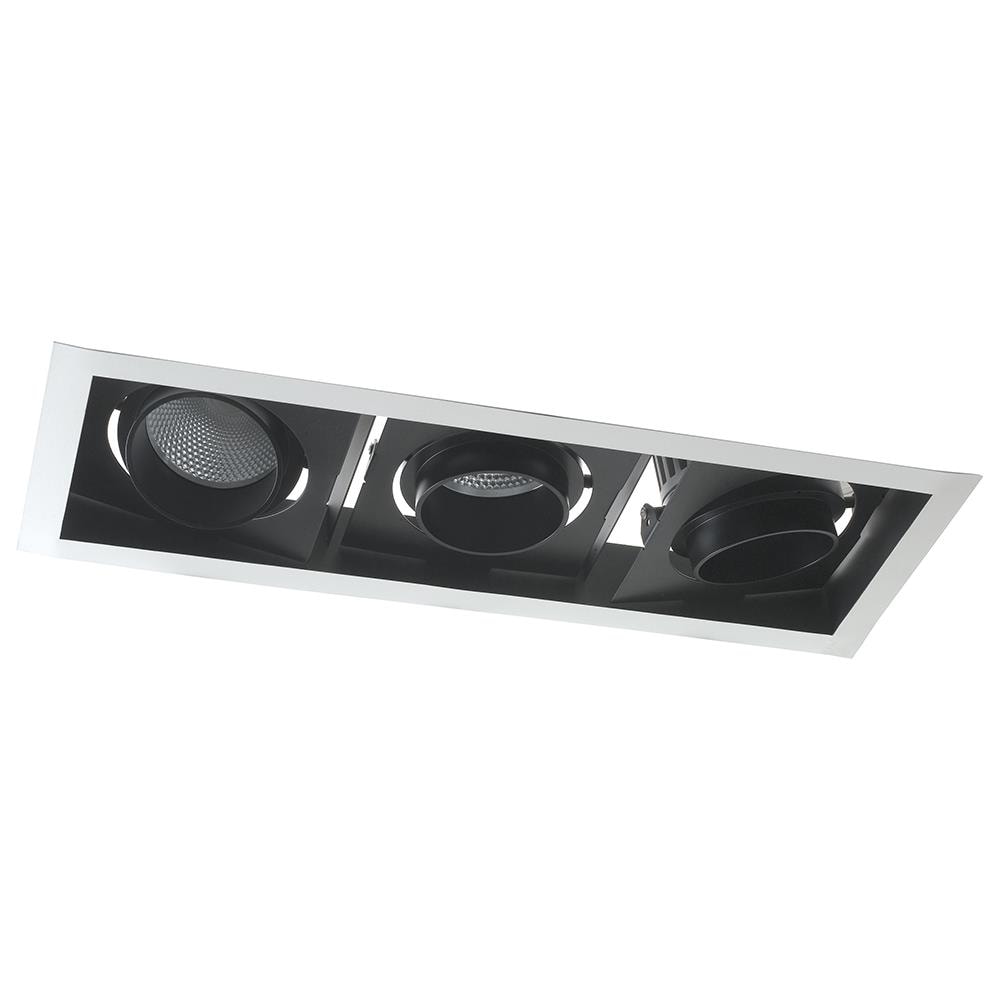 Faretto A Incasso Controsoffitto Bianco Nero Due Luci Orientabili 30 Watt Luce Calda Inc-apollo-3x10c - Foto 1
