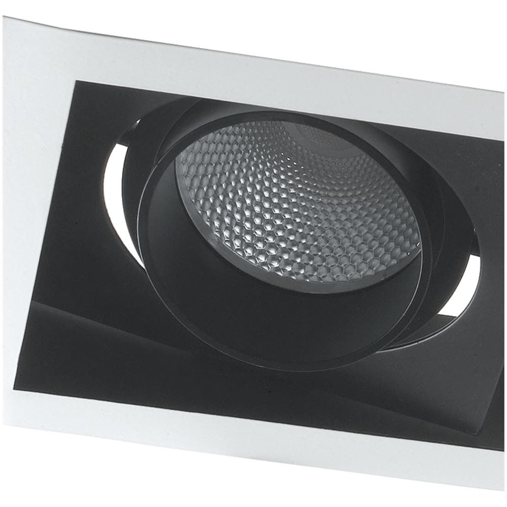 Faretto A Incasso Controsoffitto Bianco Nero Due Luci Orientabili 30 Watt Luce Calda Inc-apollo-3x10c - Foto 2