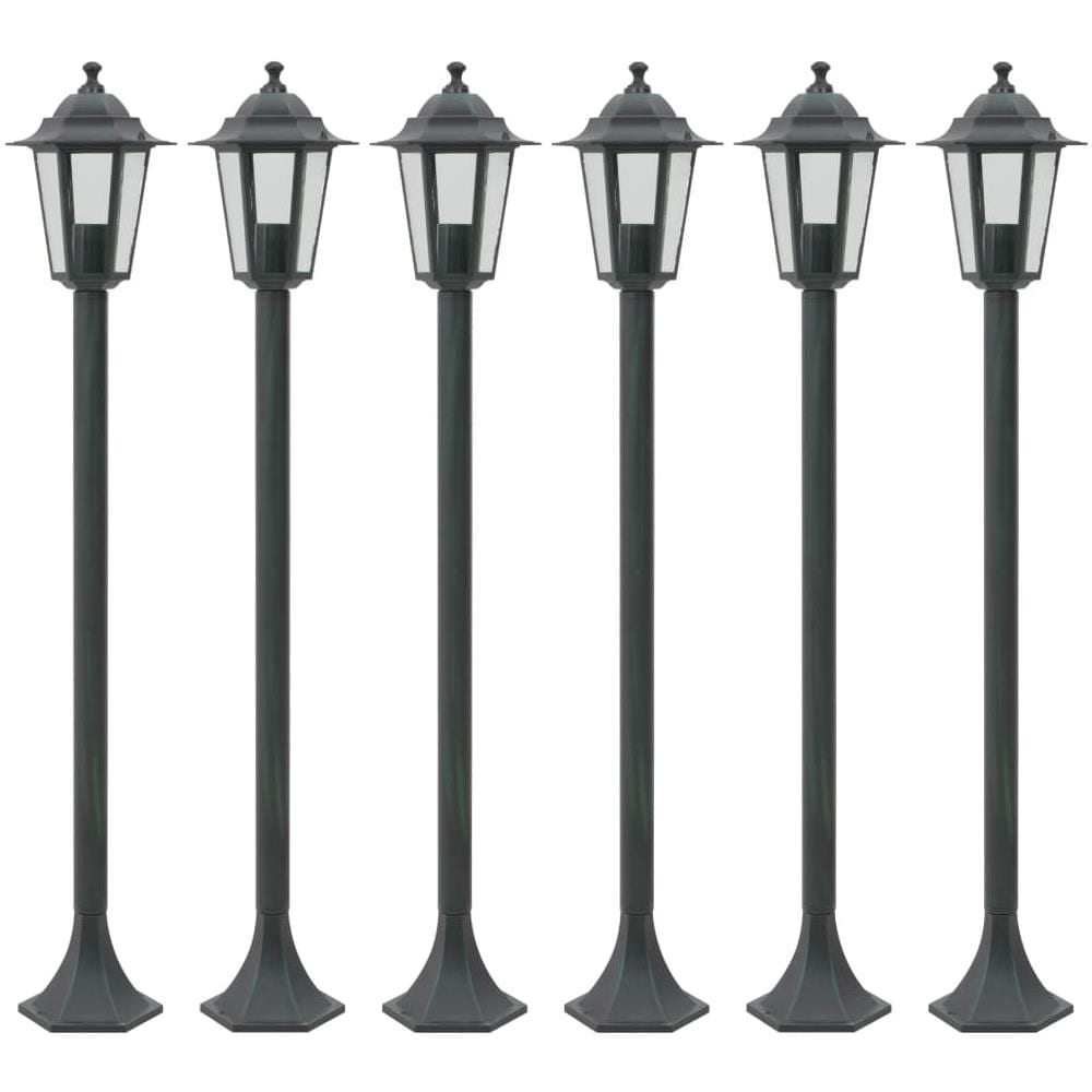Lampioni Da Giardino 6pz E27 110 Cm Alluminio Verde Scuro - Foto 1