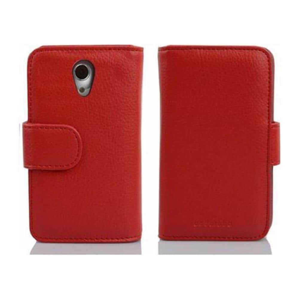 Custodia Compatibile Con Htc Desire 700 In Rosso Cremisi - Coperchio Protettivo In Ecopelle Testurizzata E Tasca Per Carte Di Credito - Foto 2