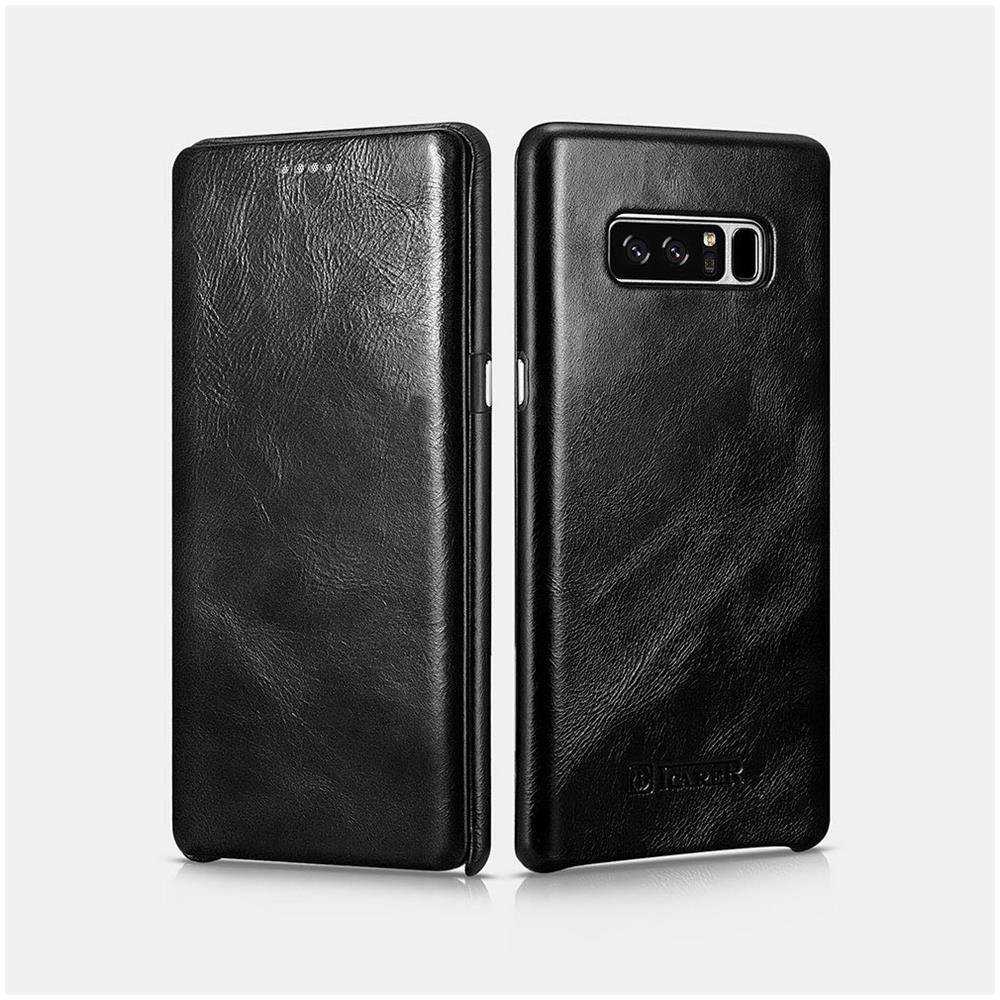 Samsung Note 8 Caso Serie Vintage In Pelle Nera Di Lusso Bordi Curvi - Foto 1