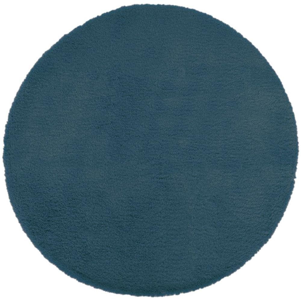 Tappeto Effetto Pelliccia Morbida - Blu Anatra - P 80 Cm - Foto 2
