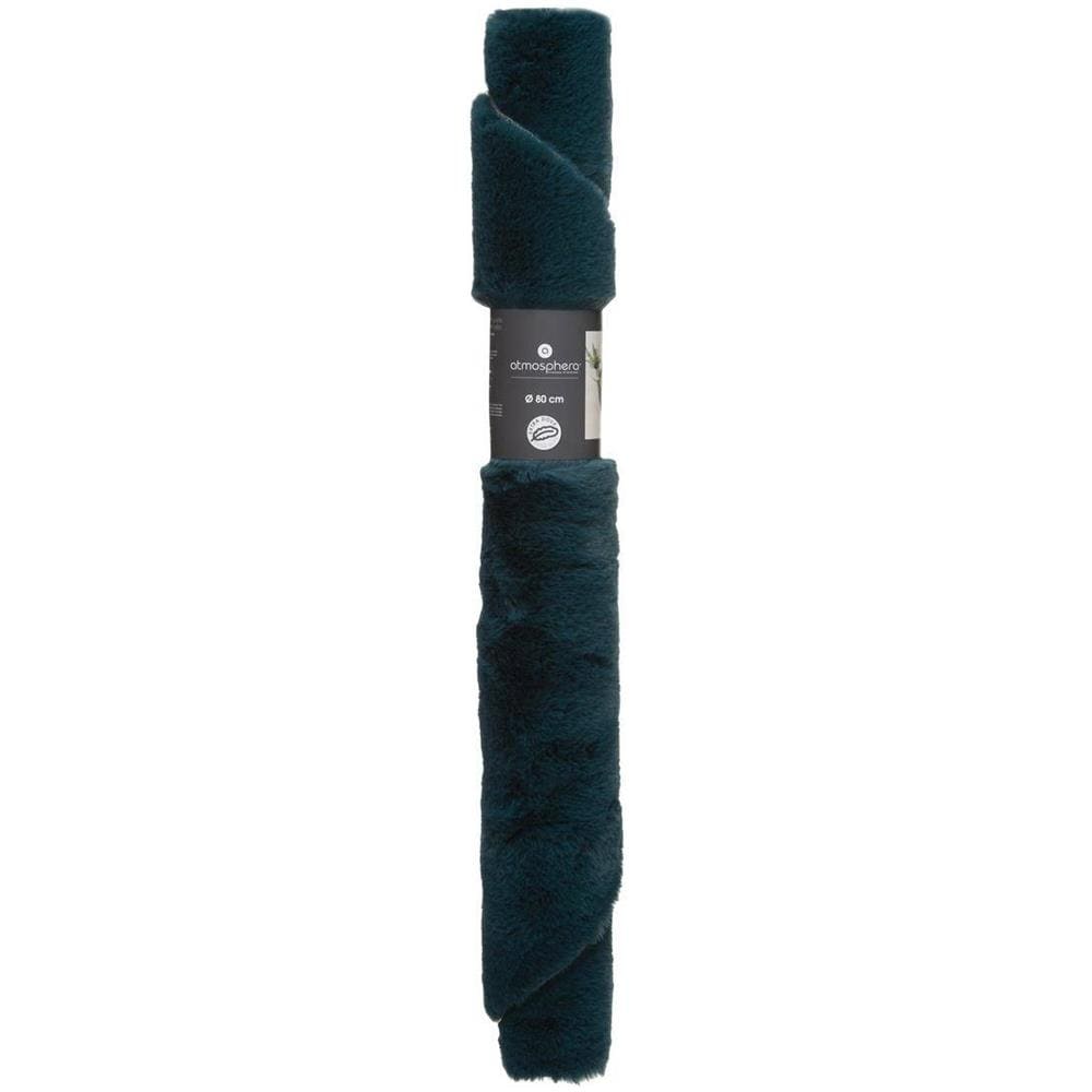 Tappeto Effetto Pelliccia Morbida - Blu Anatra - P 80 Cm - Foto 5