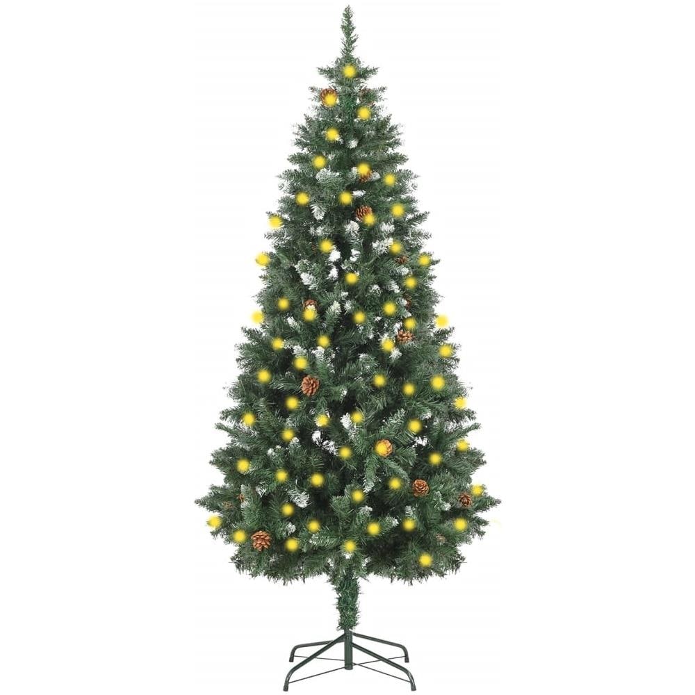 Set Albero Natale Artificiale con LED e Pigne 180 cm - Foto 1