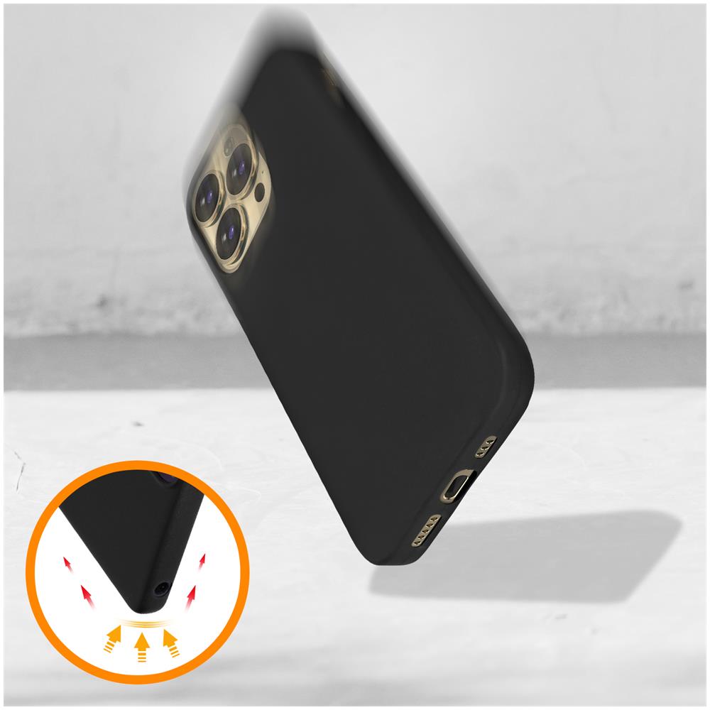 Cover Apple Iphone 13 Pro Max Resistente Silicone Gel Sottile Leggera Nera - Foto 2