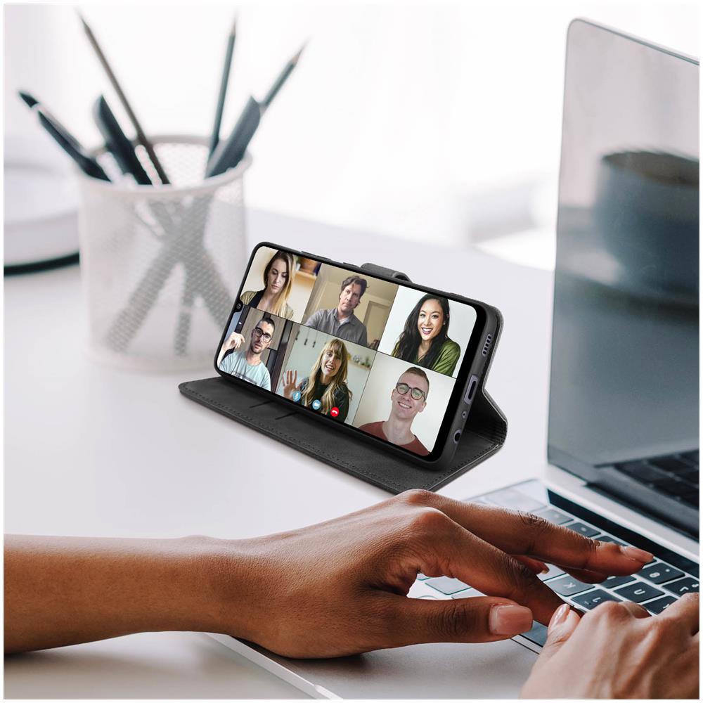 Custodia Galaxy A32 4g Effetto Scamosciato Portafoglio Tender Book Nera - Foto 5