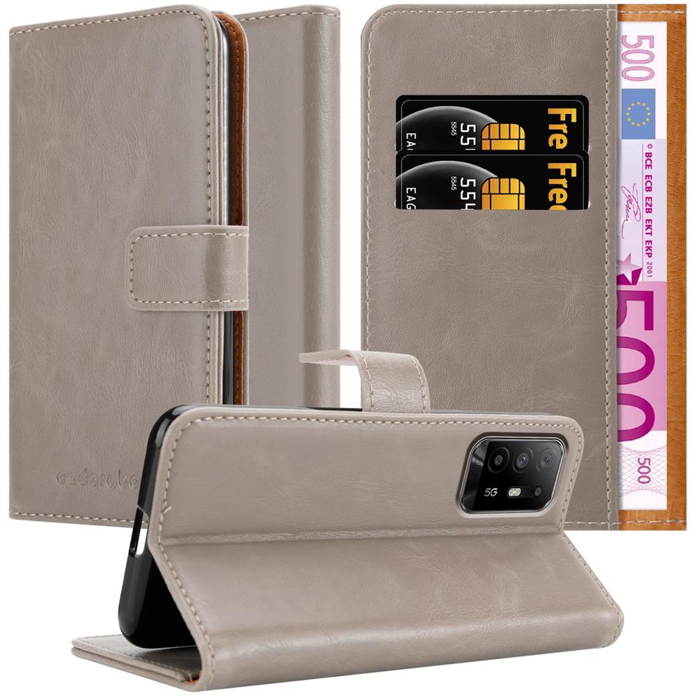 Custodia Compatibile Con Oppo A94 5g In Marrone Cappuccino - Coperchio Protettiva Con Chiusura Magnetica, Funzione Stand E Tasca Per Le Carte - Foto 1