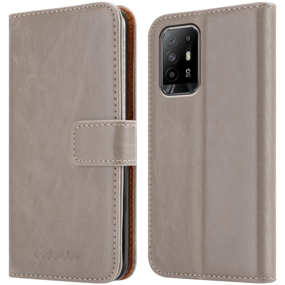 Custodia Compatibile Con Oppo A94 5g In Marrone Cappuccino - Coperchio Protettiva Con Chiusura Magnetica, Funzione Stand E Tasca Per Le Carte - Foto 8