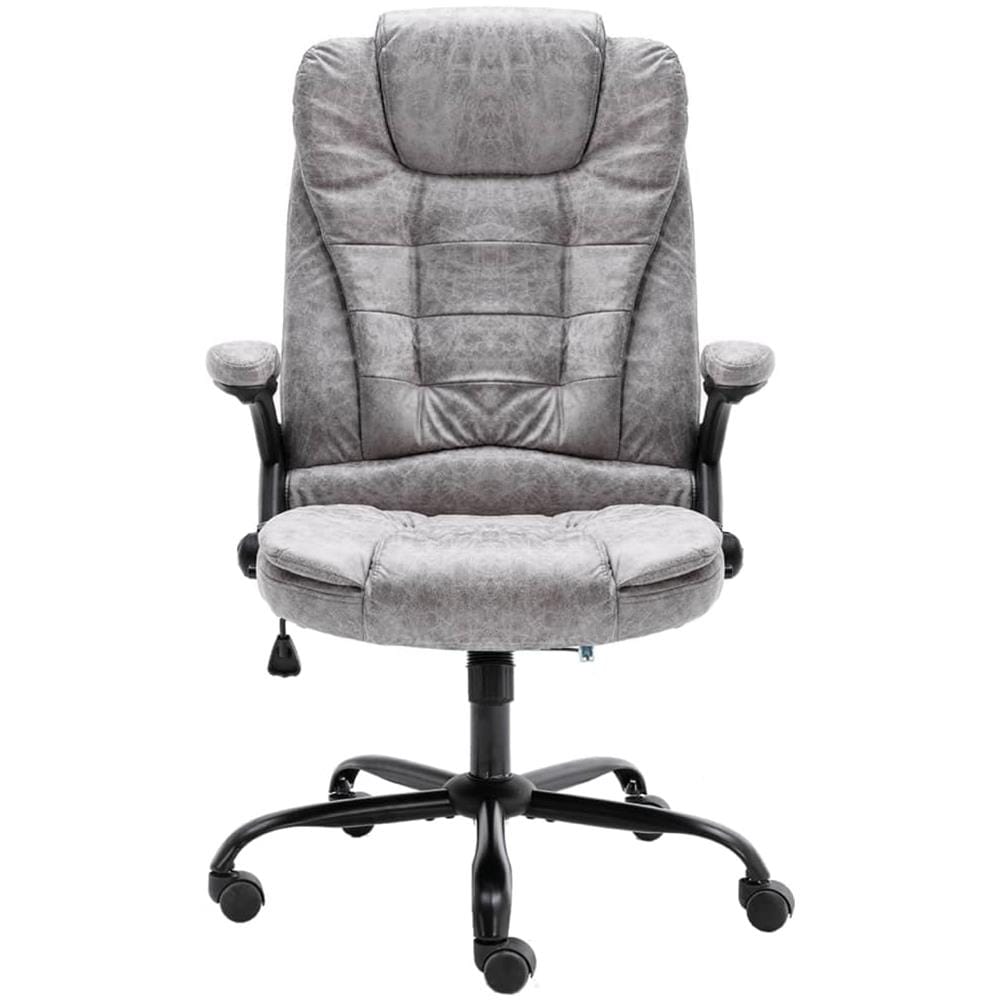 Sedia Da Ufficio Grigio Chiaro In Vera Pelle - Foto 2