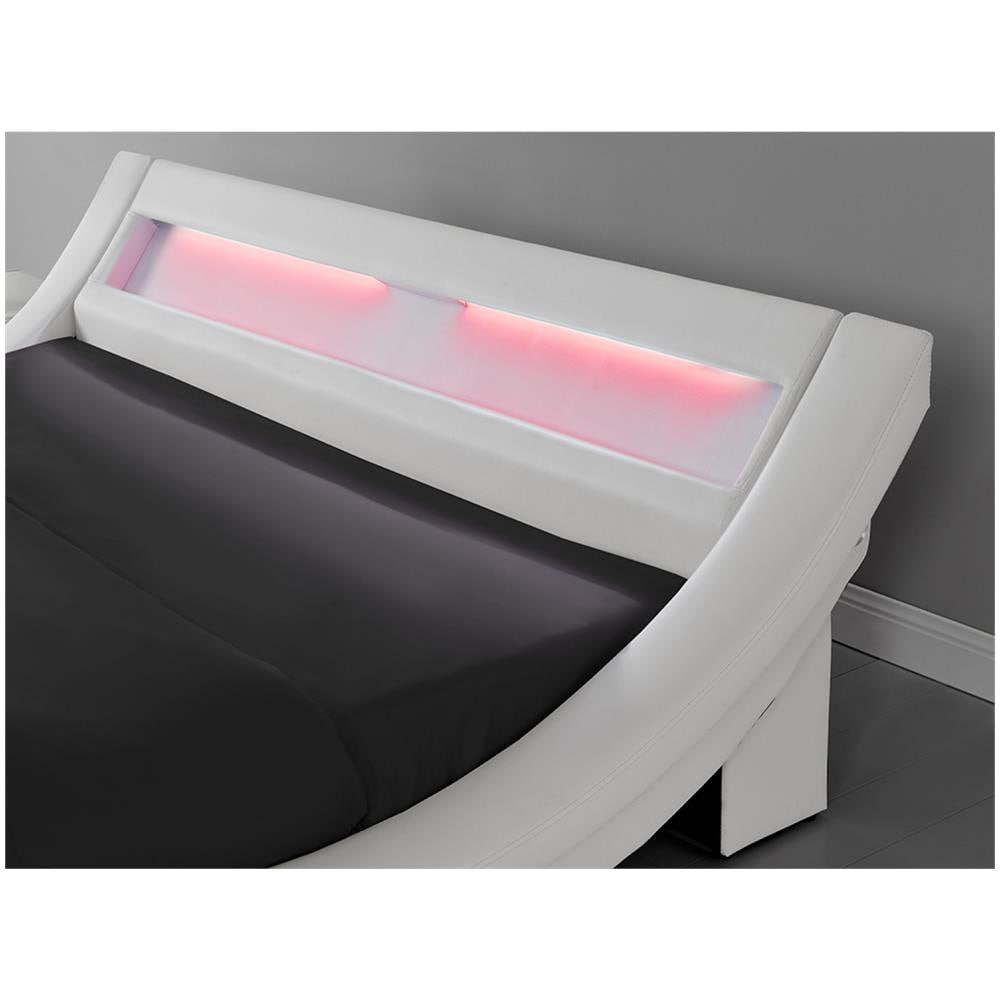 Paddington Struttura Letto In Similpelle Bianca Con Led 160x200 Cm - Foto 8
