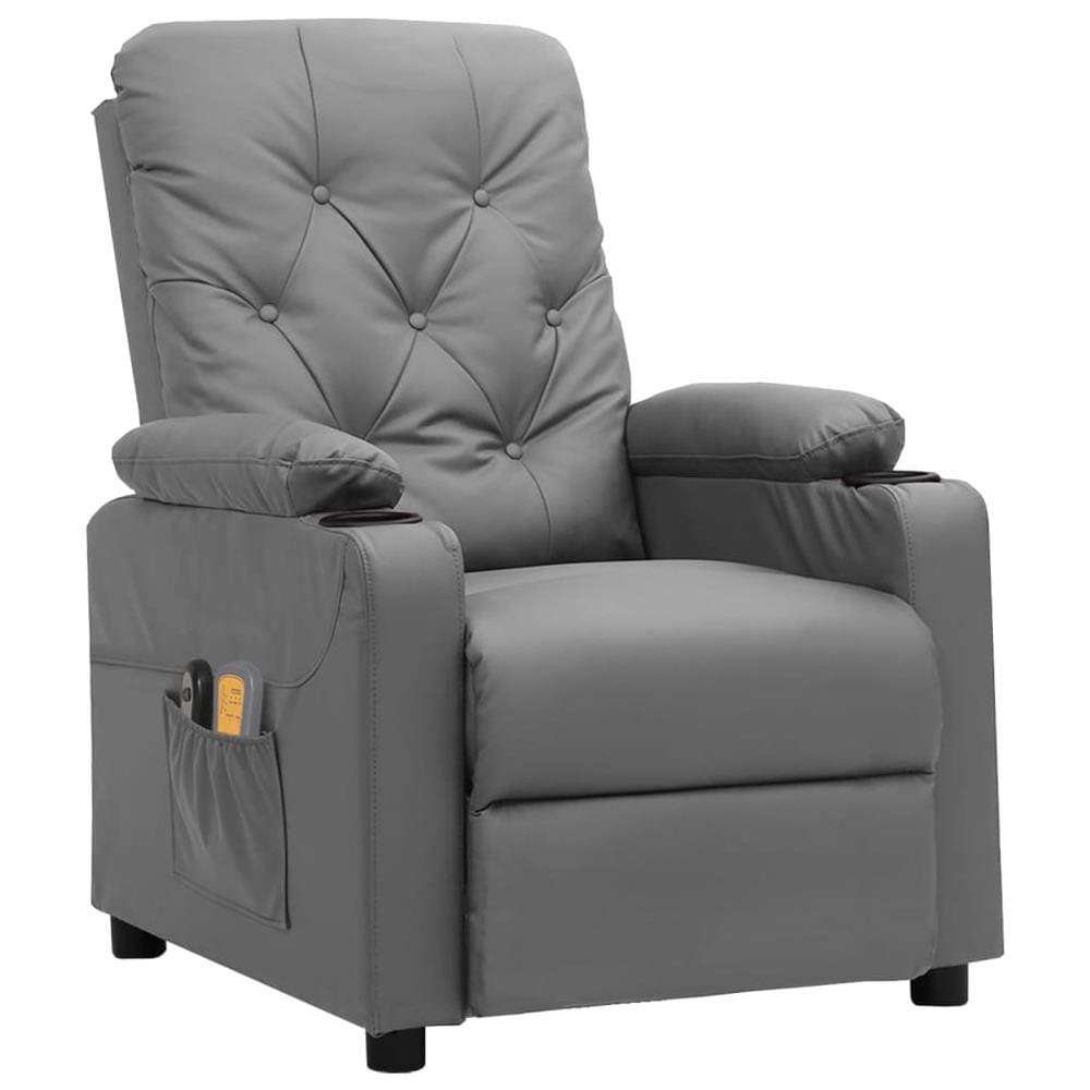 Poltrona Massaggiante Elettrica Grigio Similpelle - Foto 2