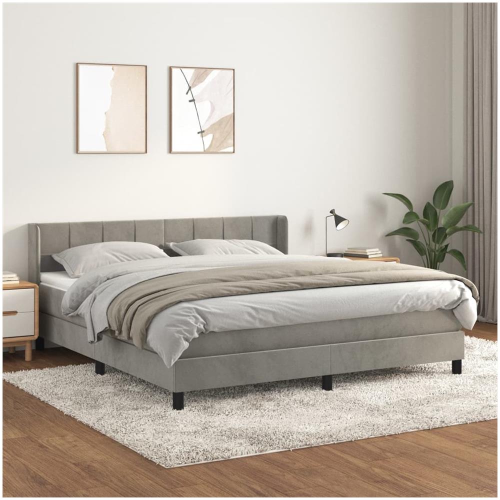 Giroletto senza Materasso Grigio Chiaro 160x200 cm Tessuto