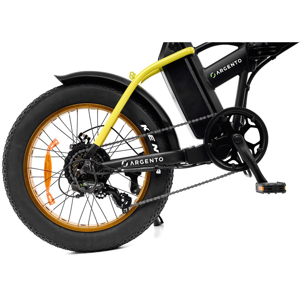 Bicicletta Elettrica Pieghevole Mini Max FatBike Velocità Max 25 km /h Autonomia 70 km Display LCD Luce LED Bluetooth Potenza 250 W Colore Nero / Giallo - Foto 10