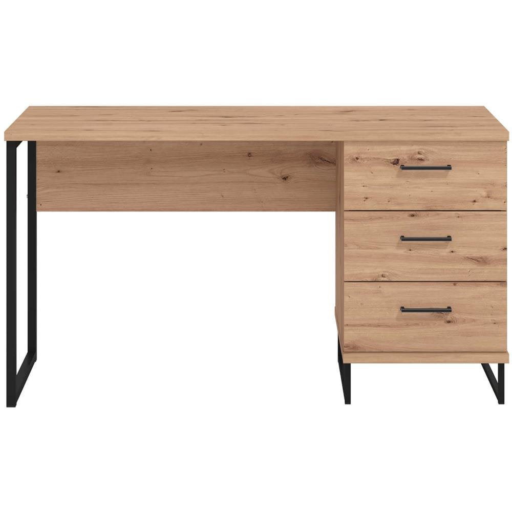 Dodo - Scrivania Moderna Con 3 Cassetti Colore Rovere - Foto 2