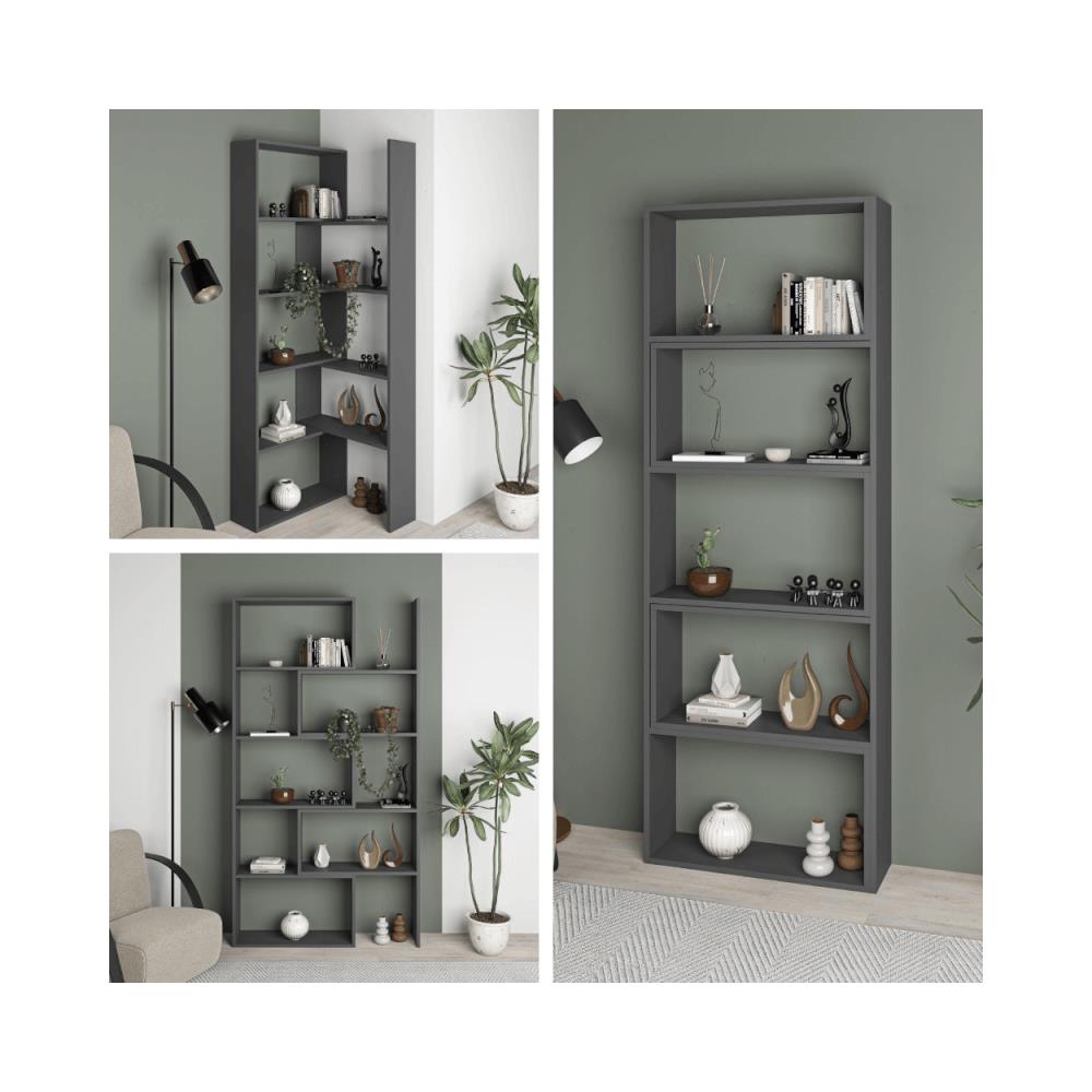 Libreria Wish Estensibile Angolare Antracite 200h - Foto 1