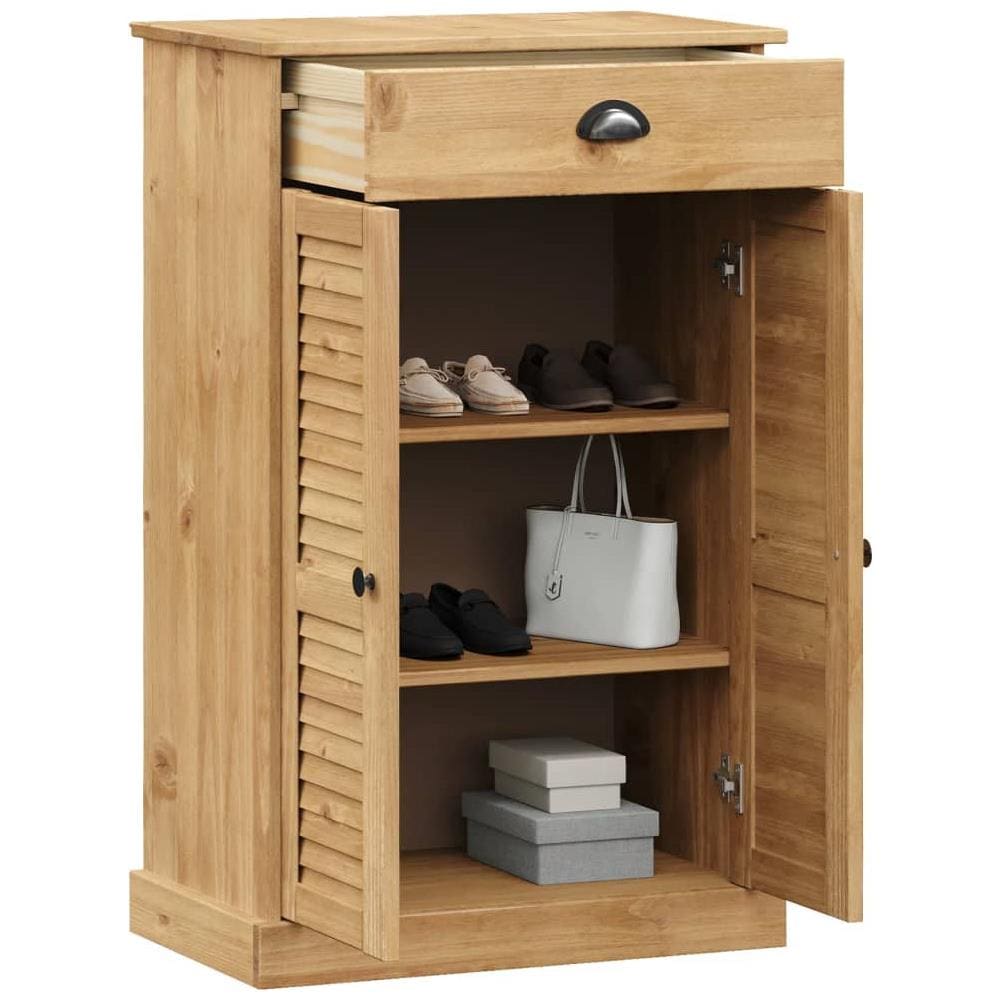 Scarpiera Vigo 60x35x96 Cm In Legno Massello Di Pino - Foto 2