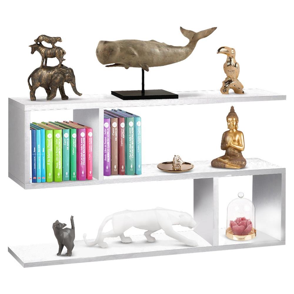 Libreria Bassa Design Moderna Scaffale 5 Ripiani 80x20x50cm Casa Ufficio Bianco - Foto 2