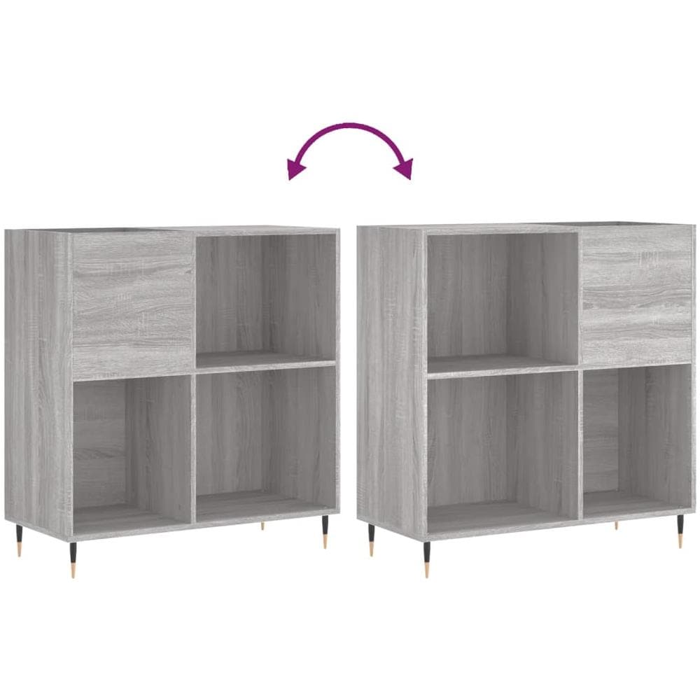 Mobile Porta Dischi Grigio Sonoma 84,5x38x89 Legno Multistrato - Foto 2