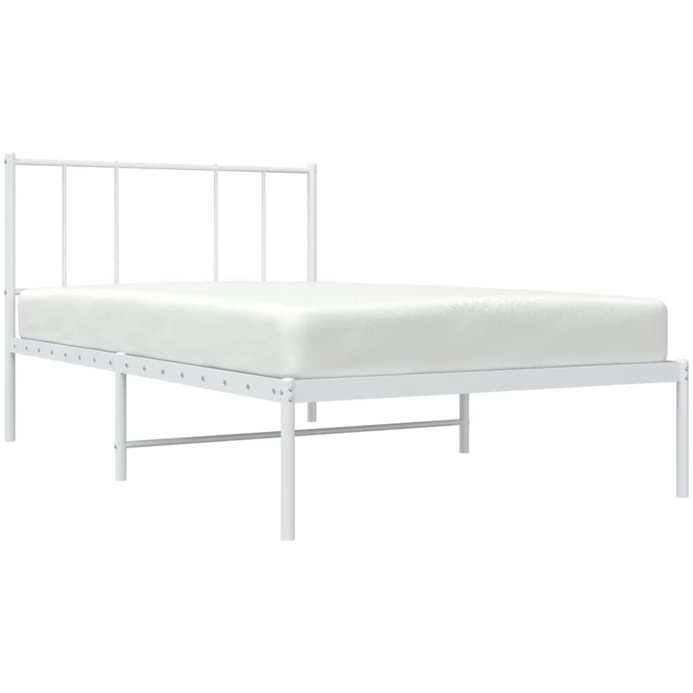 Giroletto Con Testiera Metallo Bianco 75x190 Cm - Foto 3