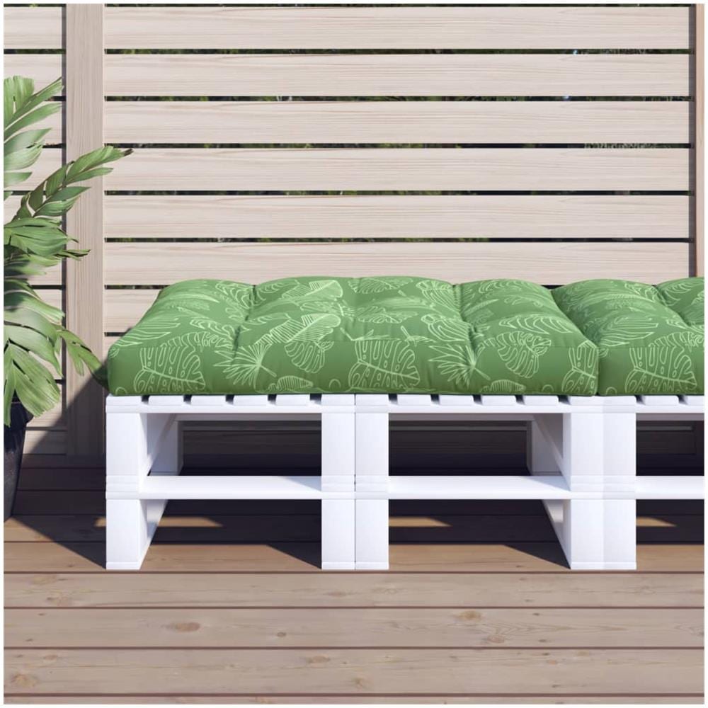 Cuscino Per Pallet Con Motivo A Foglie 120x80x12 Cm In Tessuto - Foto 1