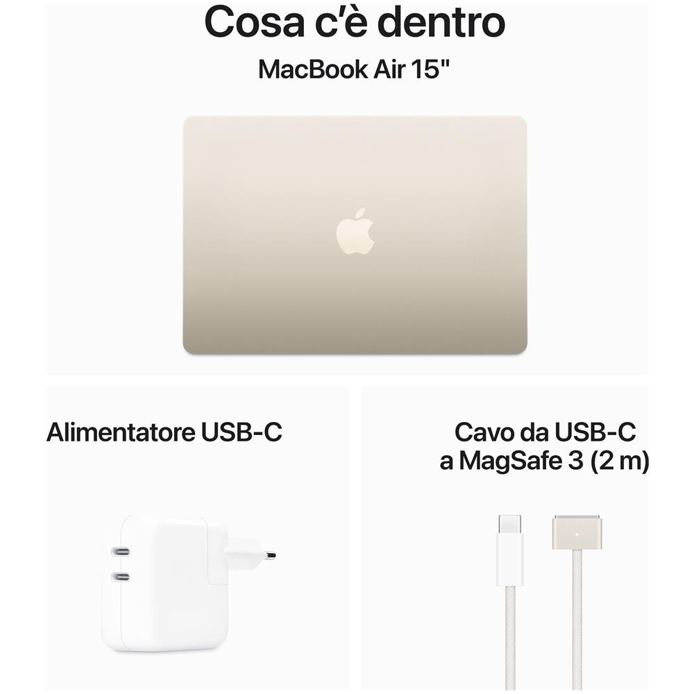 MacBook Air 15'' M3 Monitor 15,3" M 3rd Gen Ram 16 GB SSD 512 GB GPU macOS Sonoma Beige. - Foto 9