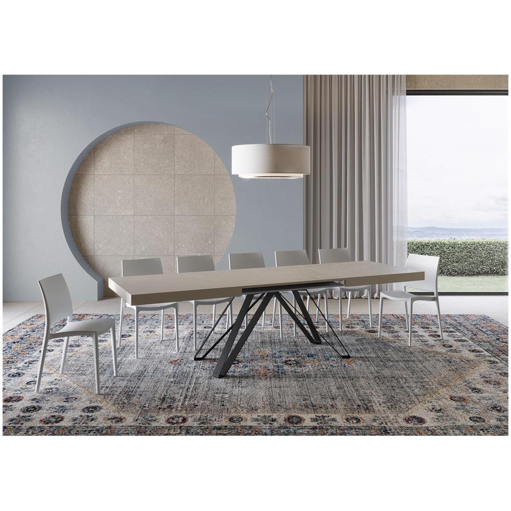 Tavolo allungabile 90x180/284 cm Terium cashmere gambe antracite - Foto 3
