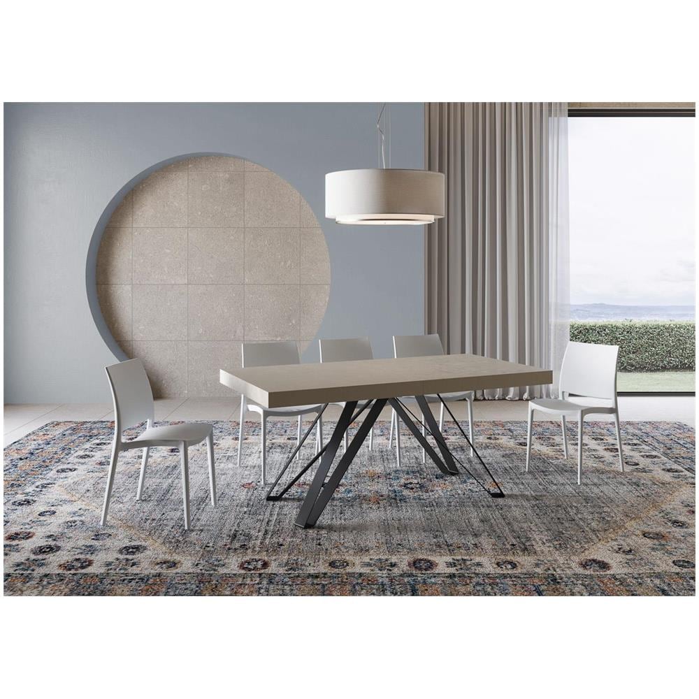 Tavolo allungabile 90x180/284 cm Terium cashmere gambe antracite - Foto 2