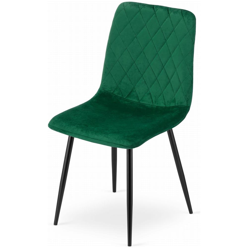 Sedia TURIN - Design ergonomico in velluto verde scuro x 3 - Foto 7