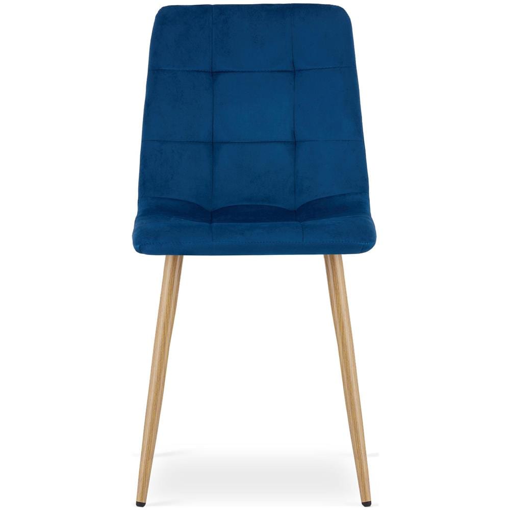 Sedia imbottita in velluto PYRA - Blu navy x 1 - Foto 2