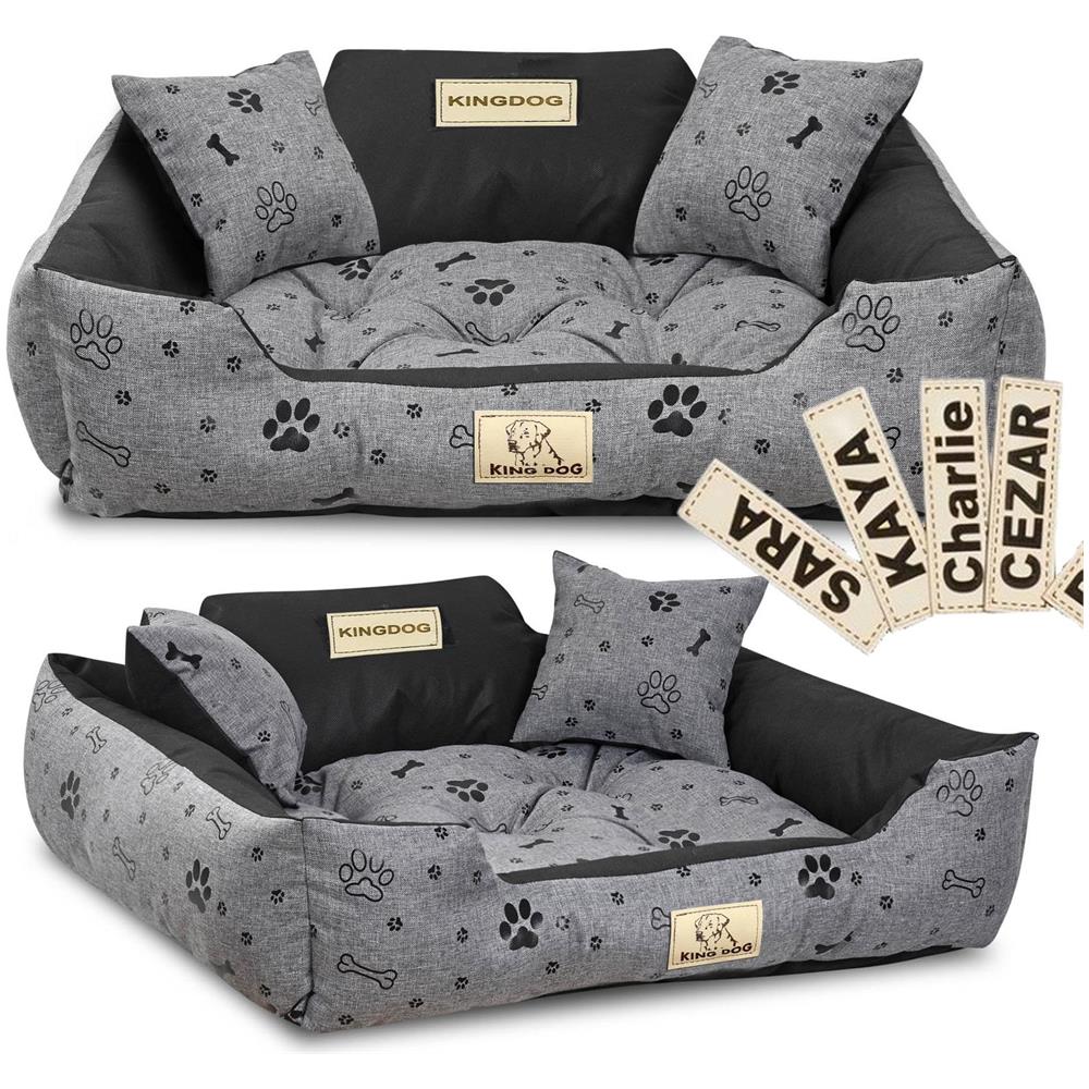 100x75 cm KINGDOG Cuccia per cani impermeabile personalizzabile Ossa nere - Foto 1