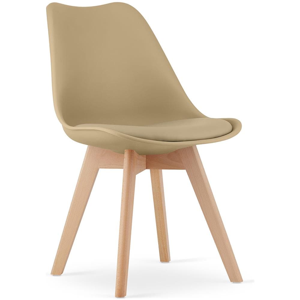 Set di 2 sedie da pranzo Mark, beige scuro + naturale. - Foto 1