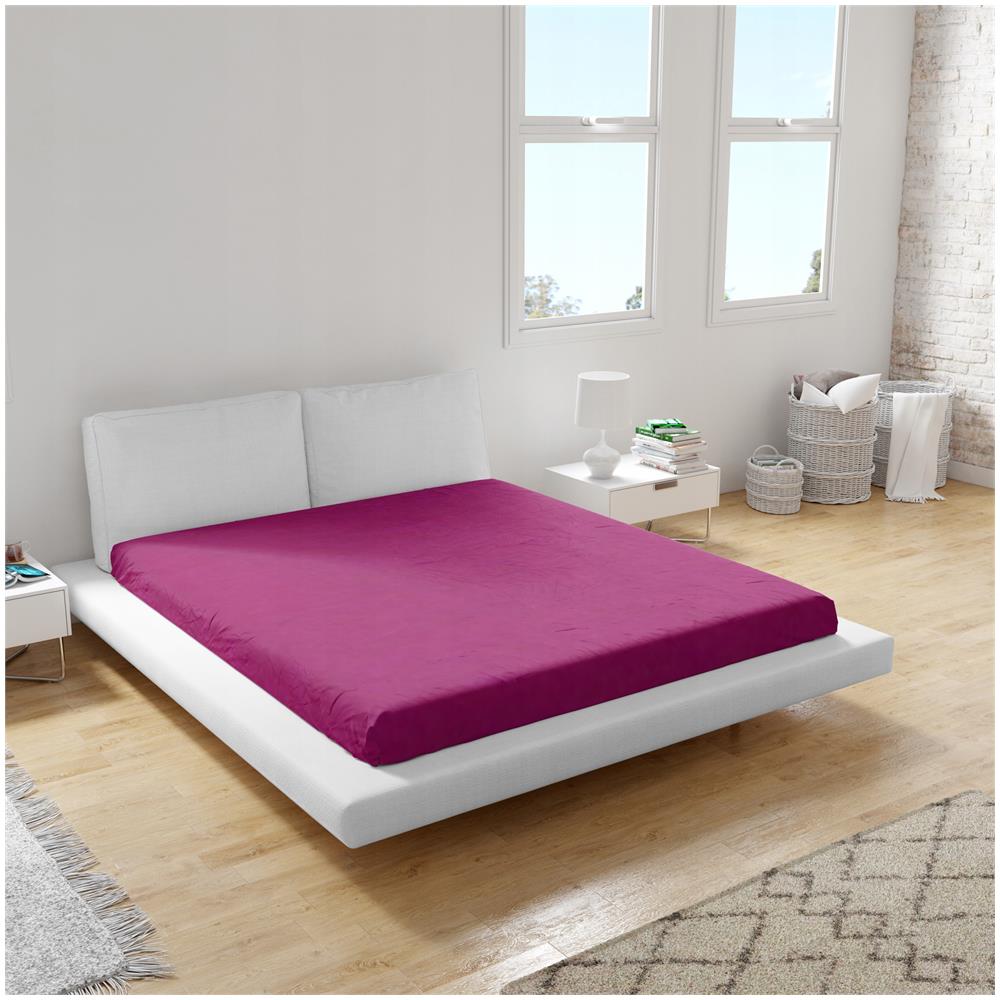 Lenzuolo in jersey 180x200 - Magenta - Elastico - Alta qualità - Comodo da usare - Foto 2